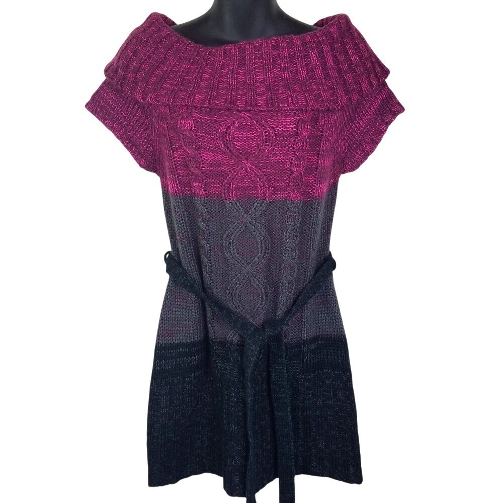 Derek Heart Sweater Dress Tunic Girls Large Y2K